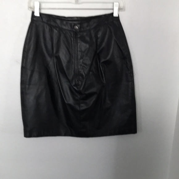 LEATHER GENUINE SKIRT SZ 10 BLACK BY TANNERY WEST EXCELLENT CONDITION! - Picture 2 of 10